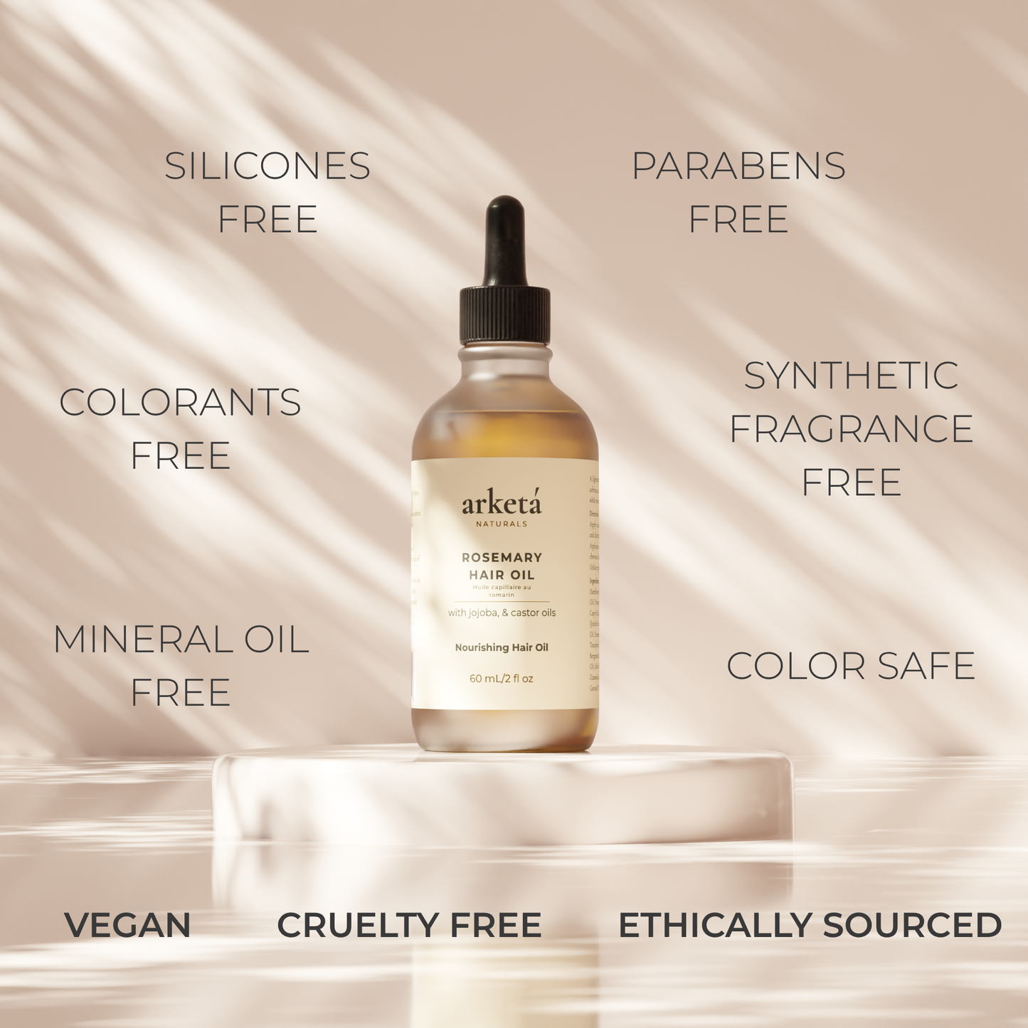Arketá Naturals Rosemary Hair Oil – 60 mL