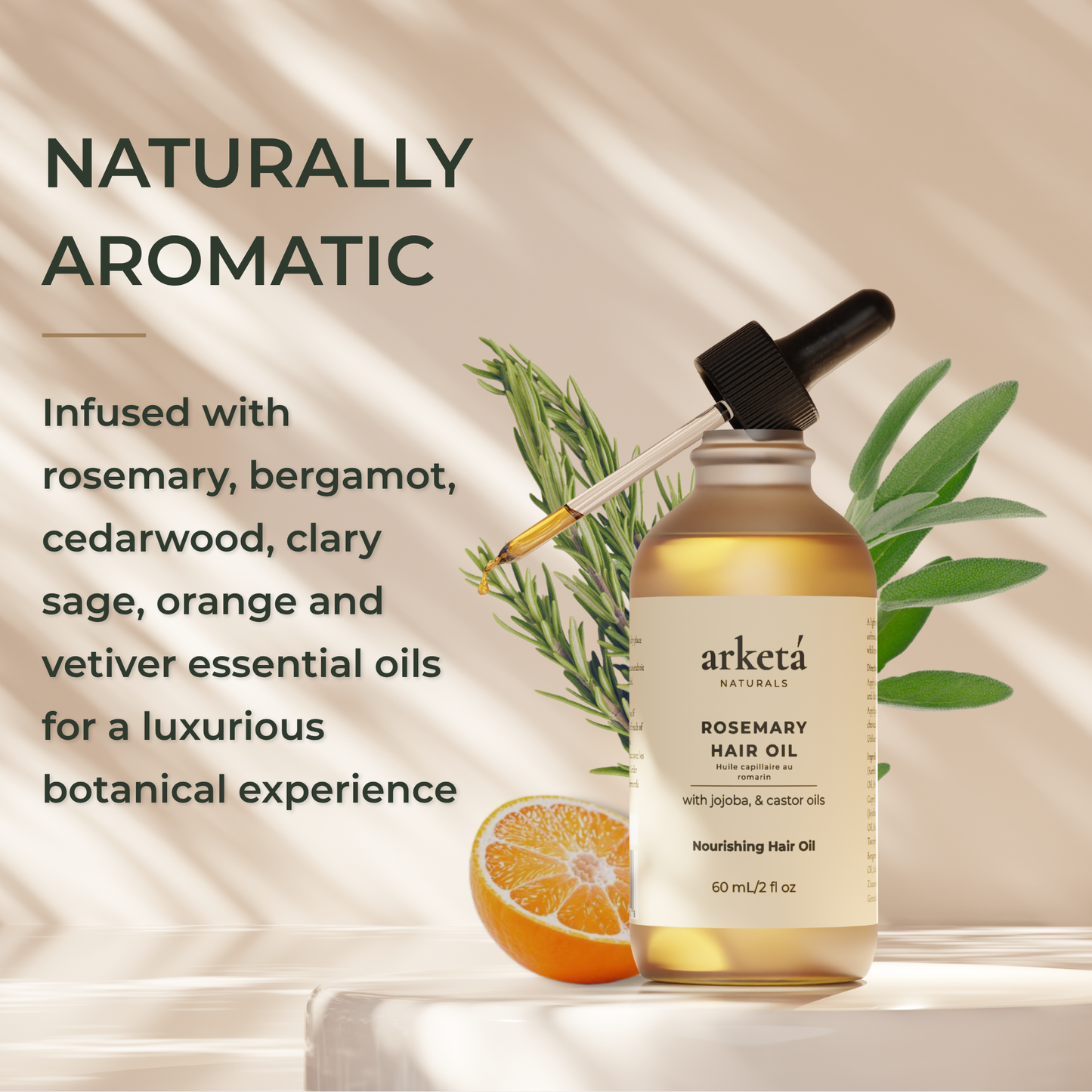 Arketá Naturals Rosemary Hair Oil – 60 mL
